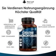 Creatin Monohydrat Kapseln 3000 mg 180 Creatin Kapseln Trainings & Fitness Ergänzungsmittel für Männer & Frauen Kreatin Kapseln (3 pro Portion) Kreatin Vegan, Labor Getestet, Für 2 Monate