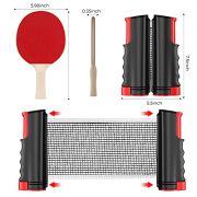 FOOING Tischtennisschläger Set, 2 Tischtennisschläger Profi 6 Tischtennisbälle Versenkbar Tischtennisnetz, Tischtennis Set mit Aufbewahrungstasche