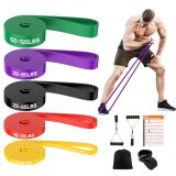 Fokky-Fitnessbaender-5-Set-Widerstandsband-Resistance-Bands-Set-in-5-Staerke-Fitnessband-mit-Tueranker-2-Griffen-Tragetasche-und-Trainingsanleitung-Widerstandsbaender-fuer-Crossfit-Yoga-Pilates-0