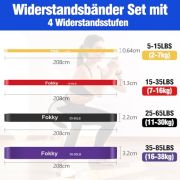 Fokky Resistance Bands Set mit 4 Widerstandsstufen, Fitnessbänder mit Türanker, Griffen, Schutzhülle, Tragetasche und Trainingsanleitung, Widerstandsbänder für Stretching/Yoga/Fitness/Krafttraining