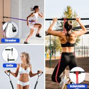 Fokky Resistance Bands Set mit 4 Widerstandsstufen, Fitnessbänder mit Türanker, Griffen, Schutzhülle, Tragetasche und Trainingsanleitung, Widerstandsbänder für Stretching/Yoga/Fitness/Krafttraining