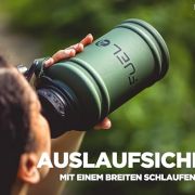 Fuel24 Extra Stark Trinkflasche Edelstahl Metall 1.3L & 2.2L – Auslaufsicher & BPA-Frei Wasserflasche Edelstahl – Robuste Trinkflasche Fitnessstudio, Sport Wasserkrug Edelstahl Flasche Für Erwachsene