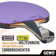 GEWO PS Blast Power Tischtennisschläger & GEWO Tischtennisbälle Training 40+ – ITTF genehmigter Profi-Tischtennisschläger, konkav, 1,8mm Schwamm + 3 Sterne Tischtennis-Ball, 12 Stück