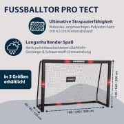 HUDORA Fußballtor Pro Tect – großes Fußballtor für Kinder und Erwachsene – Schaumstoff ummanteltes Fußballtor mit Netz – Hochwertige Outdoor Torwand mit Aufprallschutz
