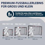 HUDORA Fußballtor Pro Tect – großes Fußballtor für Kinder und Erwachsene – Schaumstoff ummanteltes Fußballtor mit Netz – Hochwertige Outdoor Torwand mit Aufprallschutz