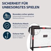 HUDORA Fußballtor Pro Tect – großes Fußballtor für Kinder und Erwachsene – Schaumstoff ummanteltes Fußballtor mit Netz – Hochwertige Outdoor Torwand mit Aufprallschutz