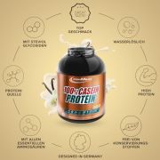 IronMaxx 100% Casein Proteinpulver – Vanille 2kg Dose | wasserlösliches Eiweißpulver für eine langfristige Proteinversorgung und Sättigung | High-Protein-Powder ohne Zuckerzusatz