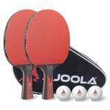 JOOLA-Tischtennis-Set-Duo-Carbon-2-Tischtennisschlaeger-3-Tischtennisbaelle-Tischtennishuelle-rotschwarz-6-teilig-0