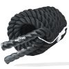 Matchu Sports | Battle rope | Fitness Seil | 9M X 38 MM | Gewebtes Polyester | 8 KG | Schwarz