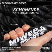 Miweba Sports Battle Rope BR100 | 9m / 12m – Trainingsseil Ø 40 mm – Schlachtseil – Schwingseil – Fitnessseil – Battle Ropes – Fitness Seil – Schlagseil – Schwungseil – Sportseil – Indoor & Outdoor