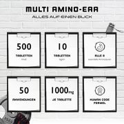 Multi Amino-EAA Pattern Code – 500 Tabletten mit je 1000 mg – Human Code Formel – Alle 8 essentielle Aminosäuren – Aus pflanzlicher Fermentation – Hochdosiert – Vegan