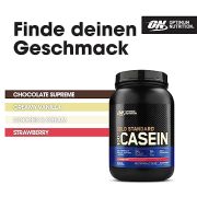 Optimum Nutrition Gold Standard 100% Casein langsam abbauendes Proteinpulver mit Zink, Magnesium & Aminosäuren, fördert Muskelwachstum & Reparatur über Nacht, Strawberry Delight, 28 Portionen, 924 g