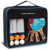 PRO SPIN Tischtennisschläger Set – Mit Tischtennisnetz Für Jeden Tisch, Tischtennis bälle 3-Sterne, Tasche/Hülle | Ausziehbares Mobiles Tischtennis Netz | Tolles Geschenk & Spiele