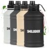 SMILODOX Edelstahl Trinkflasche 1,3 Liter – Extra Stark Sport & Fitness Wasserflasche mit Druckverschluss – BPA-freie Metal Sportflasche für Fitnessstudio, Bodybuilding, Outdoor, Wandern & Büro