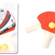 SPORTSIDE – Set mit 2 Tischtennisschlägern und 3 Bällen – Schlägerspiel – Komplettes Set – Tischtennis – 046581 – Mehrfarbig – Holz – 25 cm – Sportartikel