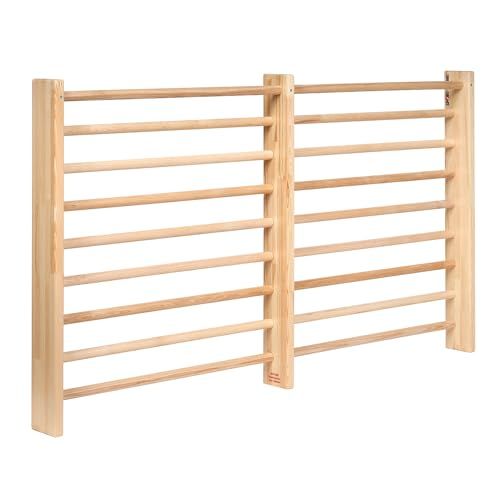 Sport-Thieme Sprossenwand Mini | Vorgelagerte 1. Sprosse | 9 Sprossen aus Esche | Belastbar bis 120 kg | Holz-Natur | DIN EN 913 & 12346