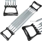 Sporttrend 24® Profi Expander schwarz | Widerstandsband 5-Fach verstellbar mit abnehmbaren Stahlfedern, Widerstand bis zu 30kg