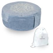 TORTUGA Meditation&Yoga – Zafu-Kissen, gefüllt mit nachhaltigem Buchweizen, Design mit Kordel, Höhe 15 cm, Bezug aus 100 % natürlicher Baumwolle, pflegeleicht, Meditation/Yoga