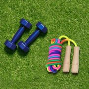 YDHfdc Lange Springseil 5M Regenbogen Springseil mit Holzgriff Seilspringen Hüpfseil für Mehrspieler Fitness für Erwachsene Seilspringen
