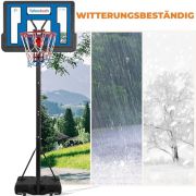 Yaheetech Basketballständer Basketballkorb Basketballanlage mit Handgriff Verstellbare Korbhöhe 227-303,5 cm Korbanlage für Innen- oder Außenbereich Basketballständer Verstellen durch Handgriff