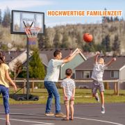 Yohood Basketballkorb Outdoor, Verstellbare Korbhöhe von 135 bis 305 cm, Basketballständer mit 111x72cm Rückwand, für Kinder Jugendliche Erwachsene im Hinterhof/Auffahrt/Innenbereich