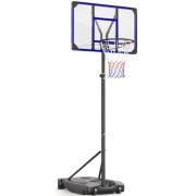 Yohood Basketballkorb Outdoor für Kinder/Jugendliche, Basketballkorb mit Rollen Tragbar, 147–260cm Höhenverstellbarer Basketballständer mit 82x53cm PC Rückwand & Vergrößerter Basis
