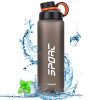 Yuirshion Trinkflasche Sport 1L Auslaufsicher Sportflasche,Fahrrad Wasserflasche, Flasche BPA-Fre Mit Sieb Für Camping Kohlensäure,Camping Geeignetn,Outdoor,Bergsteigen,Yoga,Angeln, Gym (Schwarz)